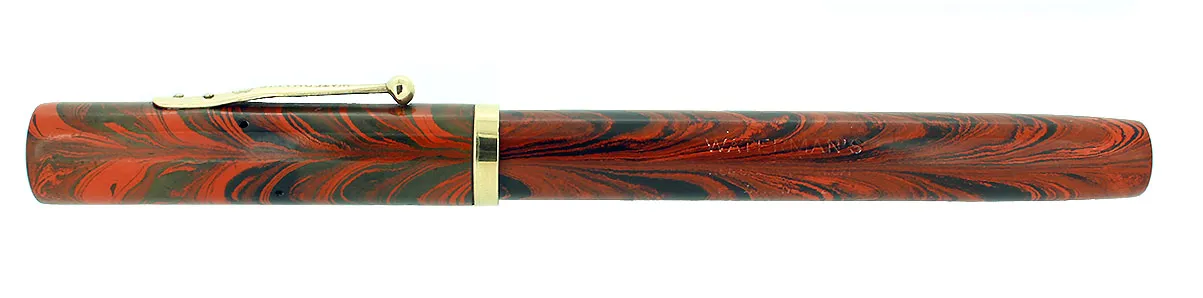 1920S WATERMAN #54 RED RIPPLE FOUNTAIN PEN XF-BBB FLEX NIB RESTORED