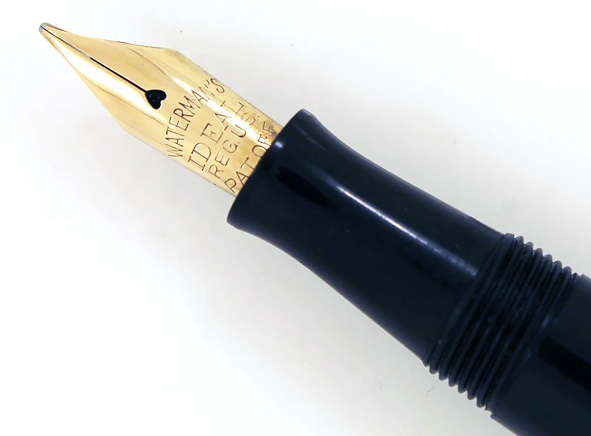 1932 WATERMAN 9 CARAT SOLID GOLD OVERLAY F to BBB 2.8  FLEXIBLE NIB RESTORED