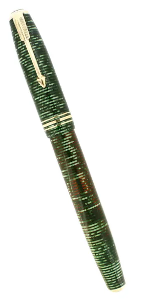 1936 PARKER VACUMATIC SENIOR EMERALD PEARL FOUNTAIN PEN SCARCE