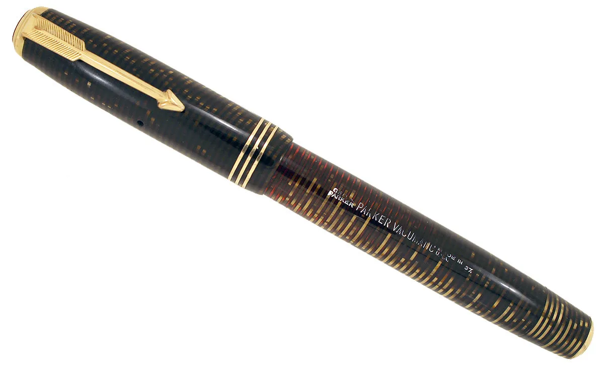 1937 PARKER GOLDEN PEARL DJ VACUMATIC FOUNTAIN PEN HIGH FLEX F-BBB  NIB RESTORED