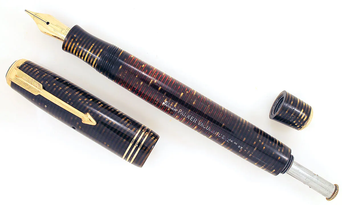 1937 PARKER GOLDEN PEARL DJ VACUMATIC FOUNTAIN PEN HIGH FLEX F-BBB  NIB RESTORED