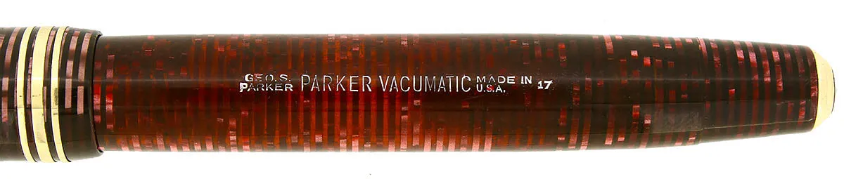 1937 PARKER VACUMATIC SENIOR BURGUNDY PEARL FOUNTAIN PEN & PENCIL RESTORED SCARCE