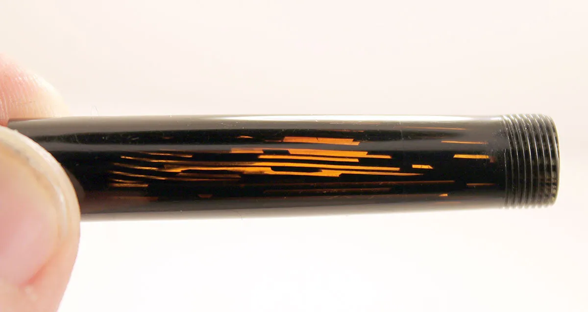 1939 PARKER JET BLACK DOUBLE JEWEL VACUMATIC SHADOW WAVE FOUNTAIN PEN RESTORED