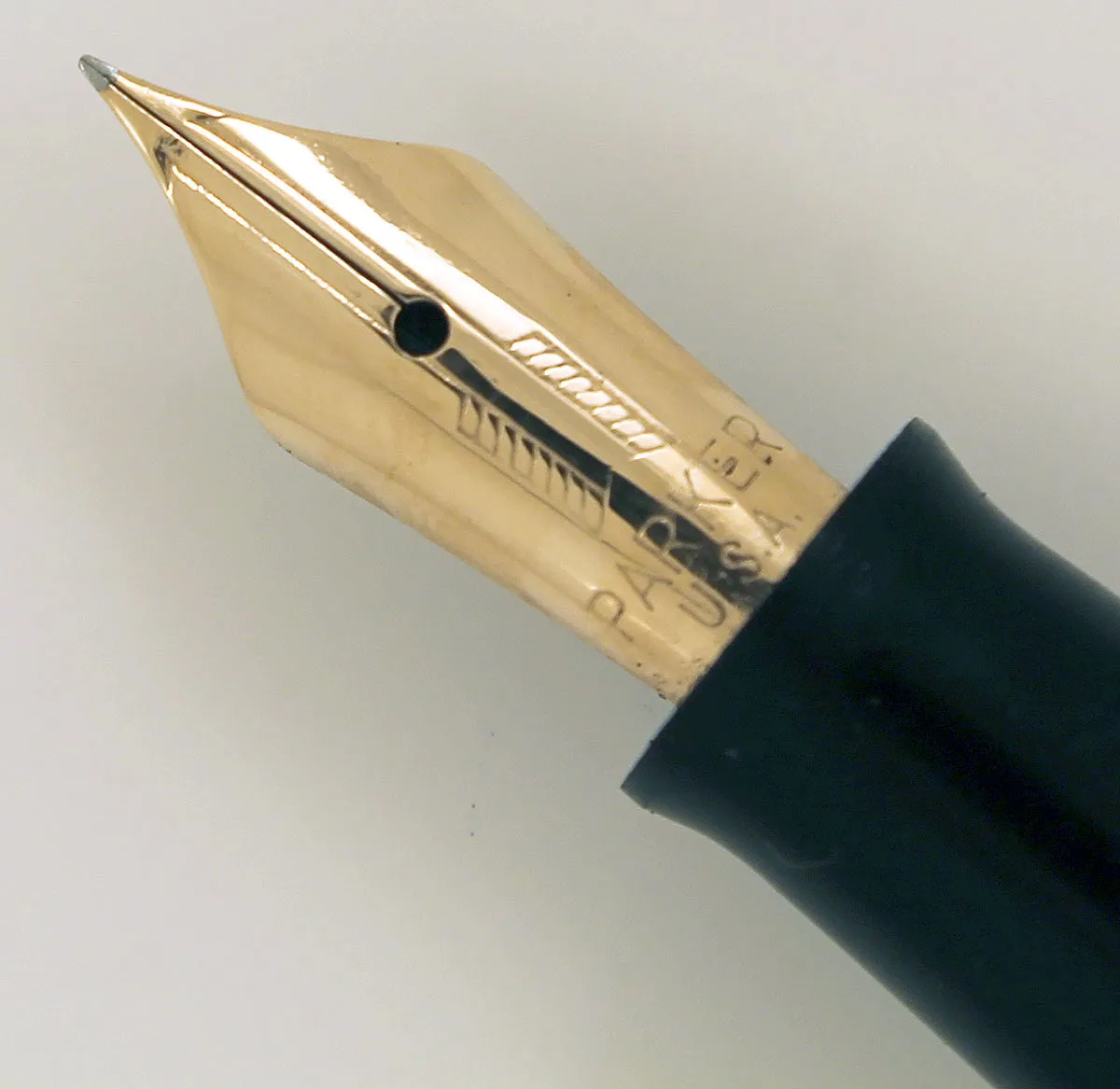 1939 PARKER JET BLACK DOUBLE JEWEL VACUMATIC SHADOW WAVE FOUNTAIN PEN RESTORED