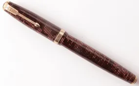 1939 Parker Vacumatic Double Jewel Burgundy Pearl Celluloid Fountain Pen