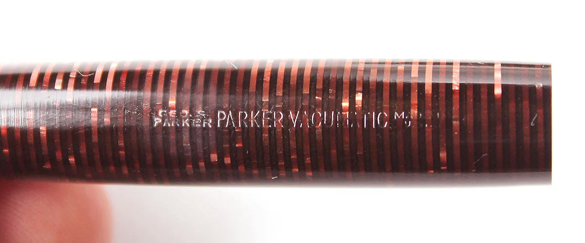 1939 Parker Vacumatic Double Jewel Burgundy Pearl Celluloid Fountain Pen