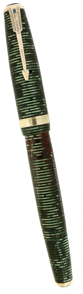 1940 PARKER VACUMATIC EMERALD PEARL DOUBLE JEWEL MAJOR FOUNTAIN PEN RESTORED