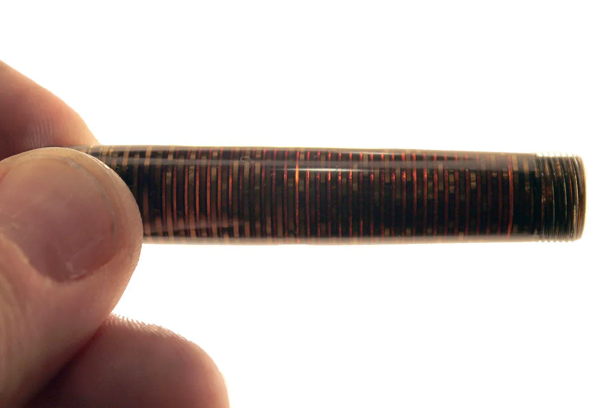 1945 PARKER GOLDEN PEARL VACUMATIC MAJOR FOUNTAIN PEN F to BB FLEX NIB WITH SEAMED CELLULOID RESTORED