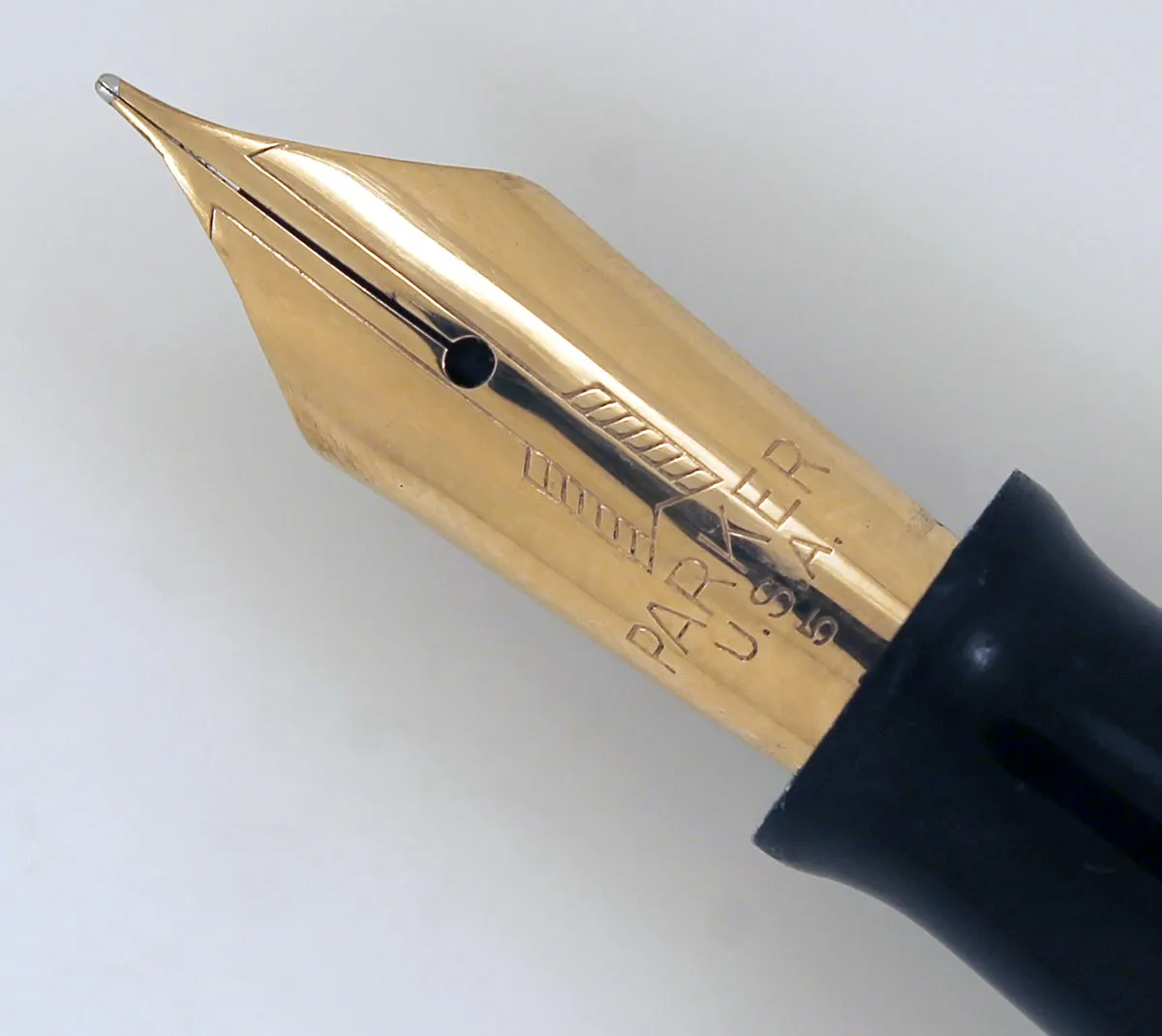 1945 PARKER GOLDEN PEARL VACUMATIC MAJOR FOUNTAIN PEN F to BB FLEX NIB WITH SEAMED CELLULOID RESTORED