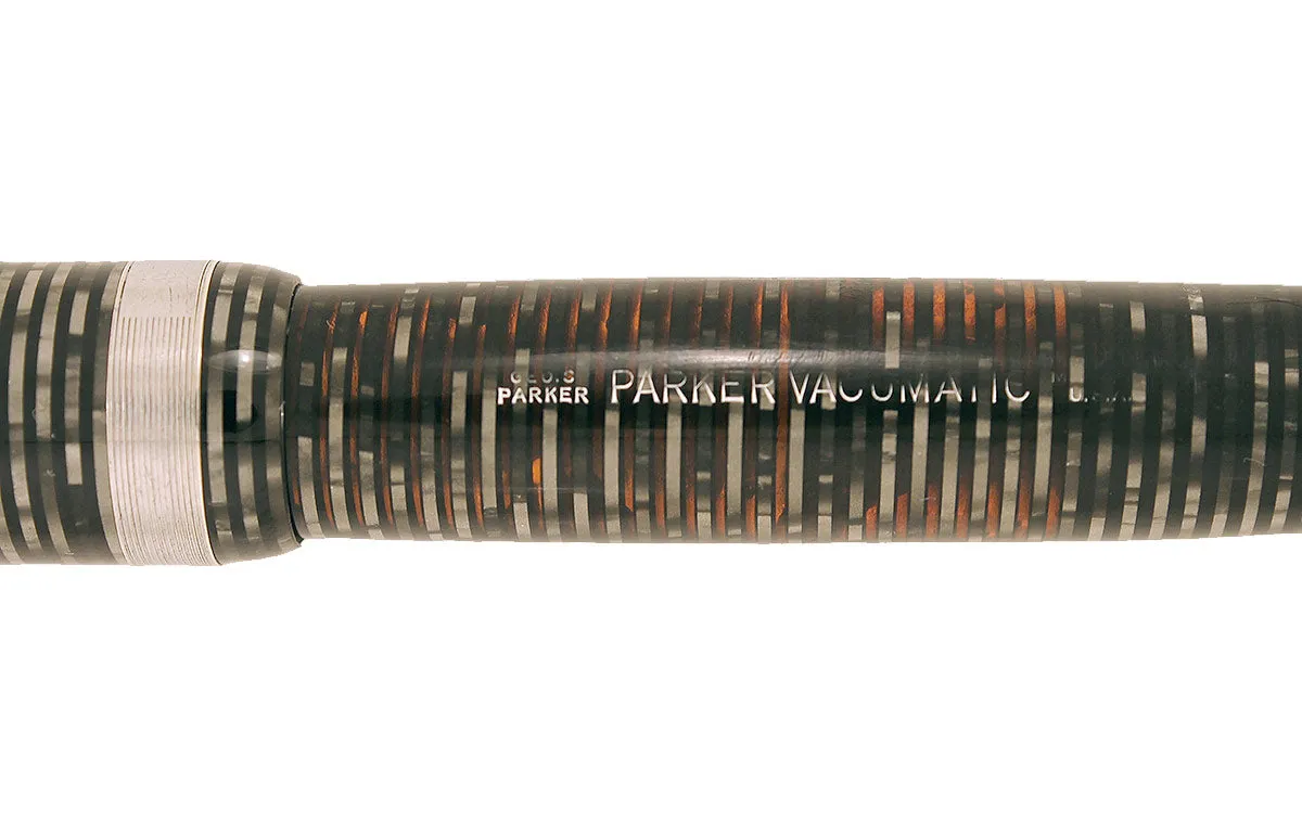 1945 PARKER SILVER PEARL VACUMATIC MAJOR FOUNTAIN PEN M to BB FLEX NIB RESTORED