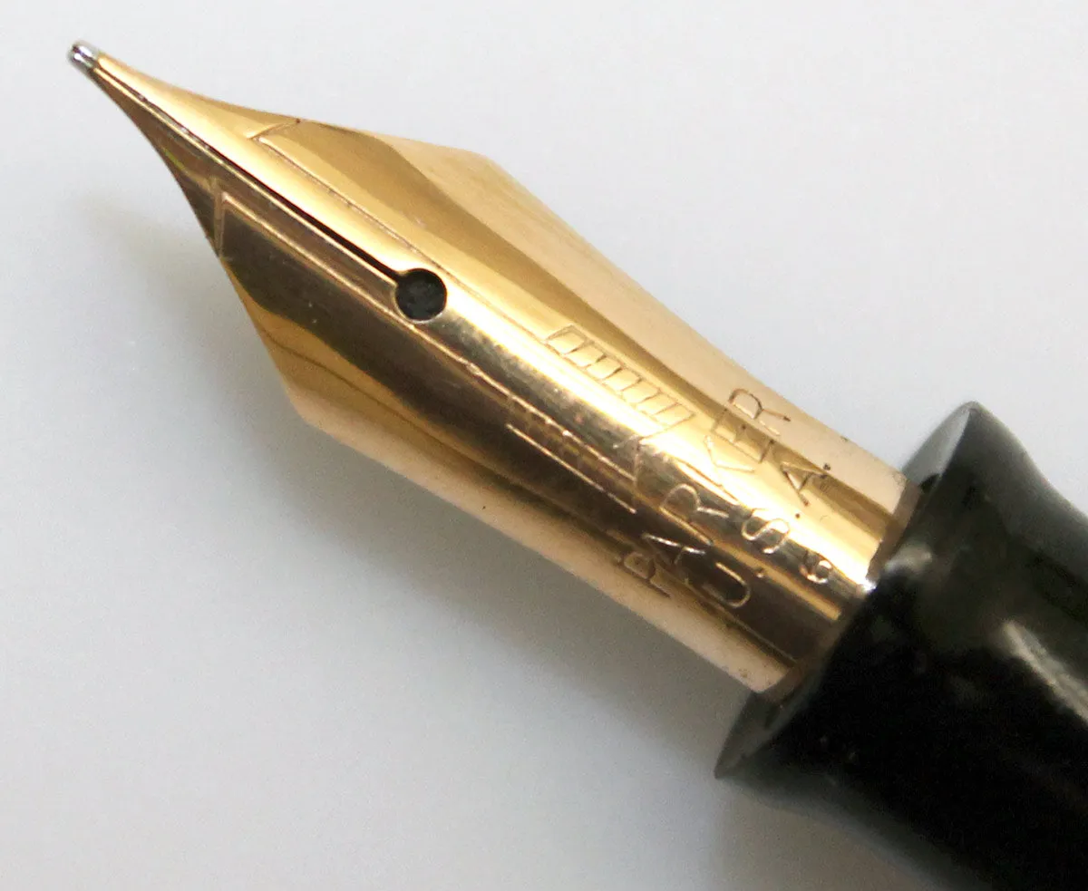 1947 PARKER SILVER PEARL VACUMATIC MAJOR FOUNTAIN PEN F to BB FLEX NIB RESTORED