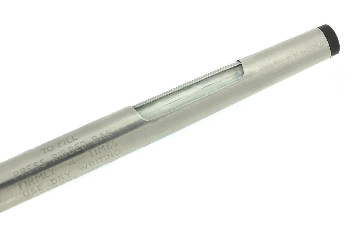 1950 PARKER 51 FLIGHTER AEROMETRIC FOUNTAIN PEN STAINLESS STEEL M NIB RESTORED