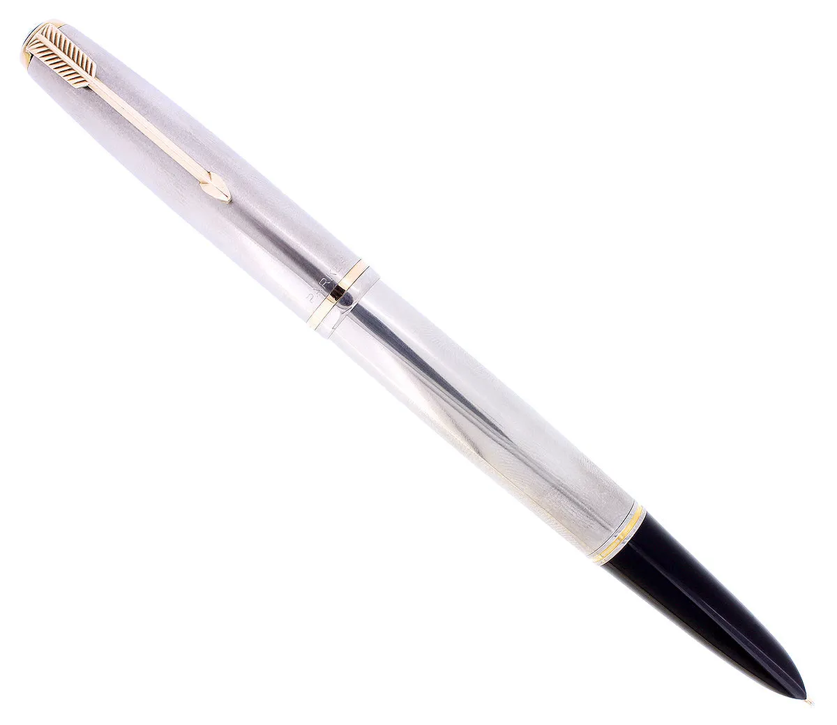 1952 PARKER 51 FLIGHTER AEROMETRIC FOUNTAIN PEN STAINLESS STEEL M NIB RESTORED