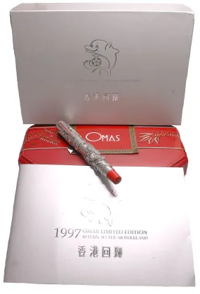 1997 OMAS LIMITED EDITION STERLING SILVER RETURN TO THE MOTHERLAND FOUNTAIN PEN NEVER INKED