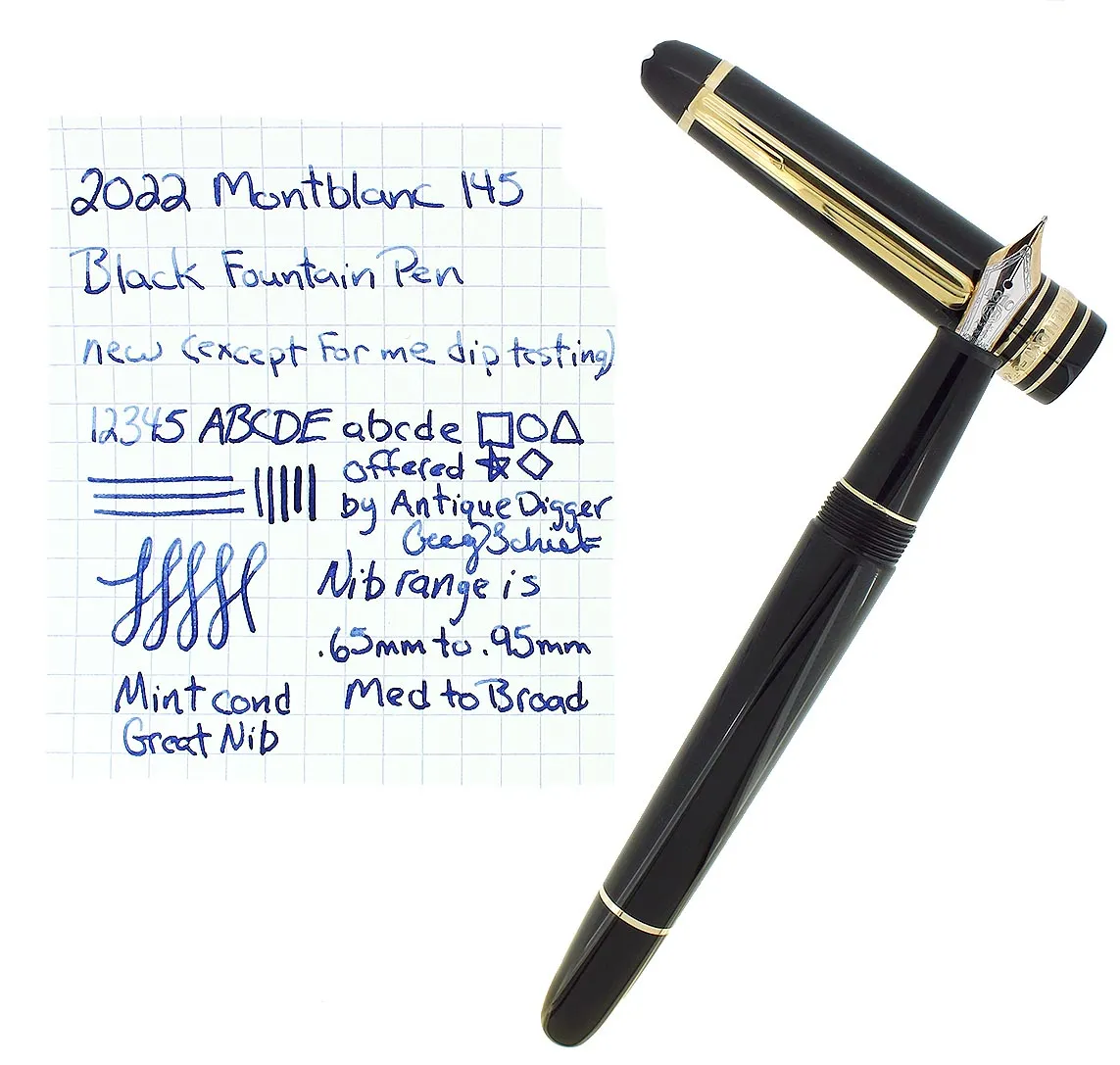 2022 MONTBLANC MEISTERSTUCK N°145 GOLD TRIM CLASSIQUE MEDIUM NIB FOUNTAIN PEN MINT