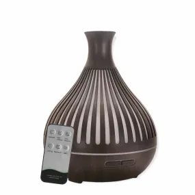 400ml Dark Wood Ultrasonic Aroma Diffuser, Remote, LED