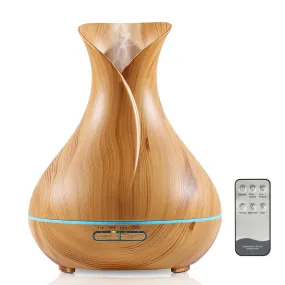 400ml Ultrasonic Aroma Diffuser, Wood Grain, LED Light