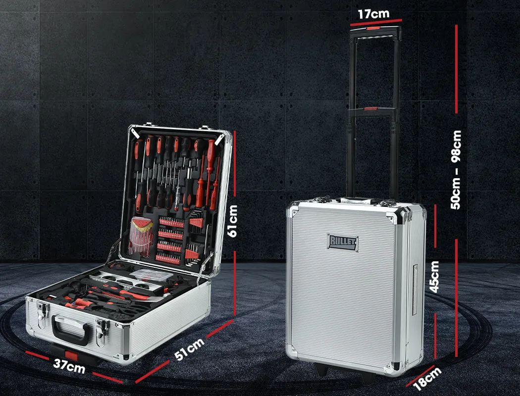 925Pc Tool Box Set on Wheels, Chrome Vanadium Tools, Bullet