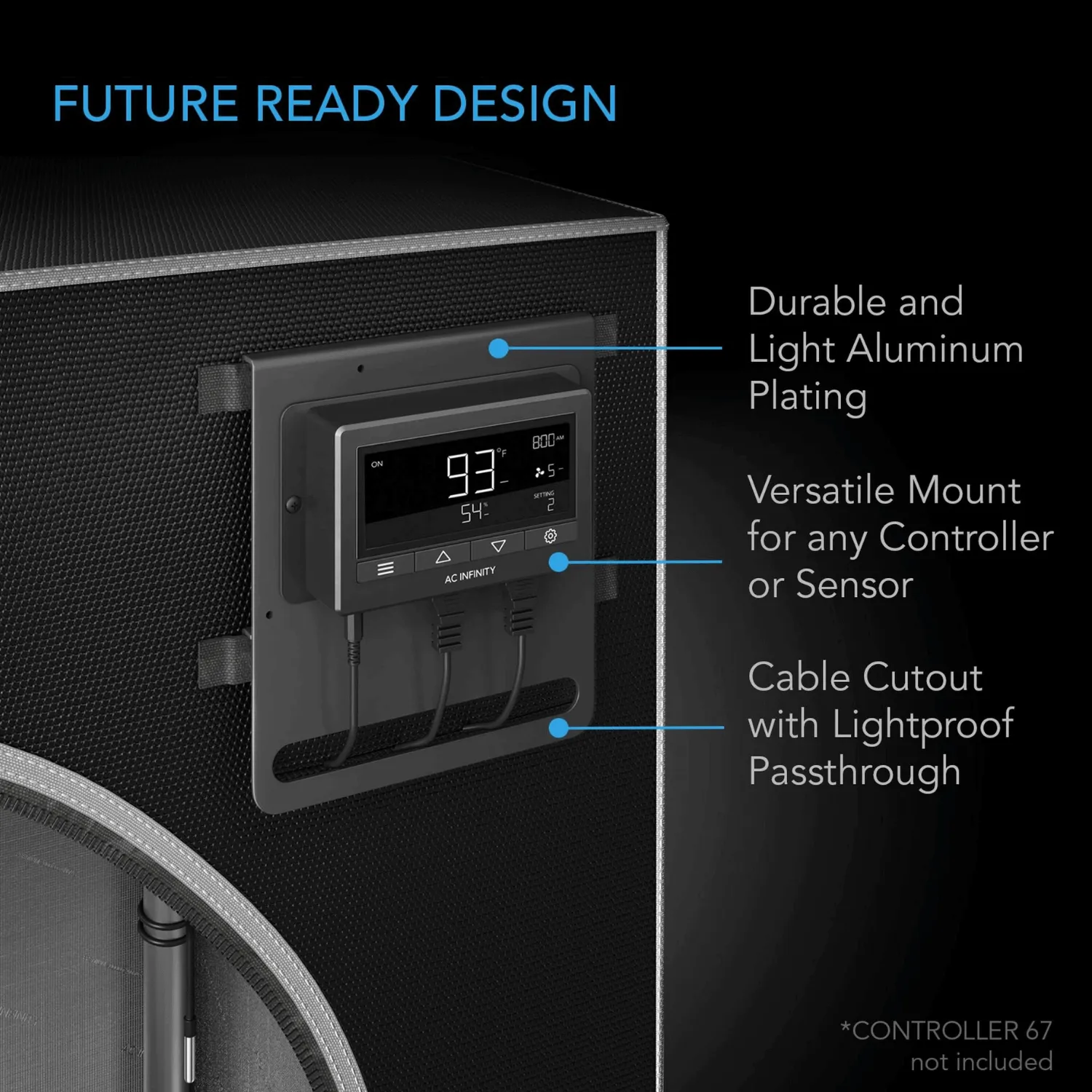 AC Infinity CLOUDLAB 422, Advance Grow Tent 2x2, 2000D Diamond Mylar Canvas, 24" x 24" x 48"