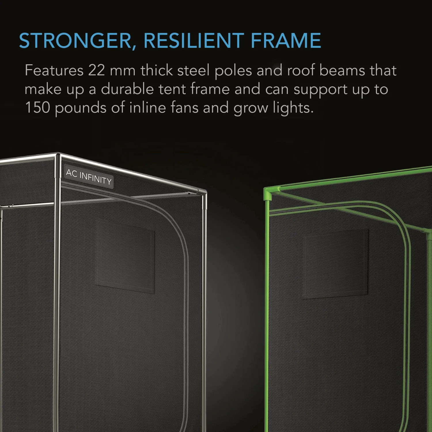 AC Infinity CLOUDLAB 422, Advance Grow Tent 2x2, 2000D Diamond Mylar Canvas, 24" x 24" x 48"