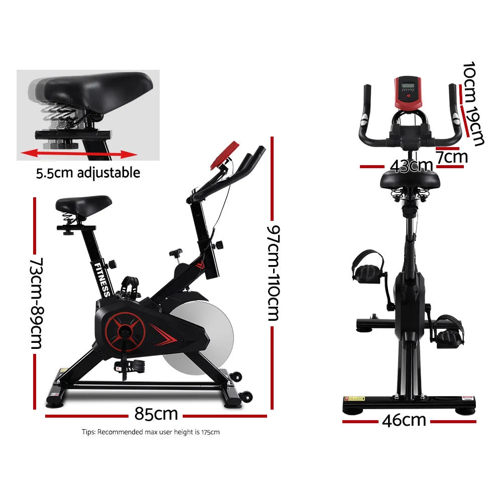 Adjustable Resistance Spin Exercise Bike with LCD Monitor - Everfit