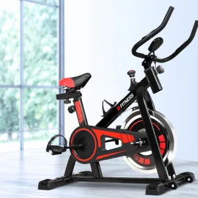 Adjustable Spin Bike w/ LCD Monitor & Padded Seat - Everfit