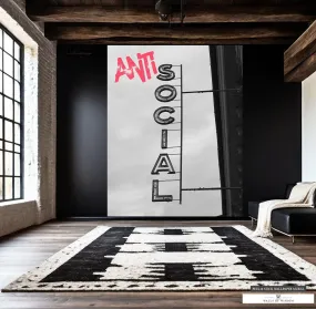 Antisocial Vintage Bar Sign Mural - Country Western Style with a Modern Twist, Peel & Stick