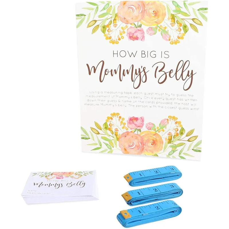 Boy Baby Shower Party Game, How Big is Mommy's Belly (28 Pieces)