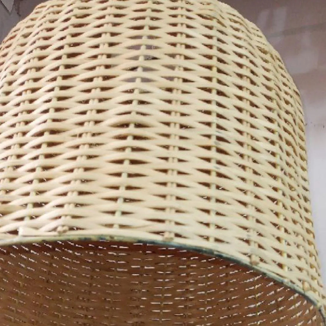 Bunai Bamboo Cane Hanging Lamp Shade (  Bulb & Holder) for Home decoration (16")