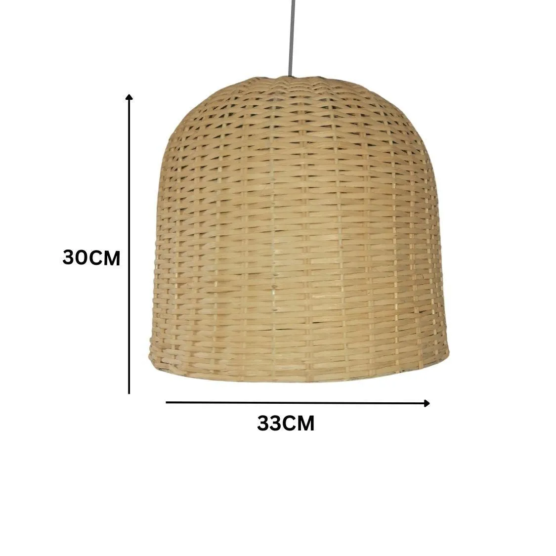 Bunai Bamboo Cane Hanging Lamp Shade (  Bulb & Holder) for Home decoration (16")