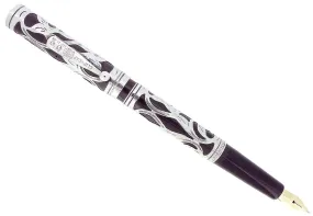 C1910 WATERMAN 416 STERLING ART NOUVEAU OVERLAY PATTERN FOUNTAIN PEN RESTORED