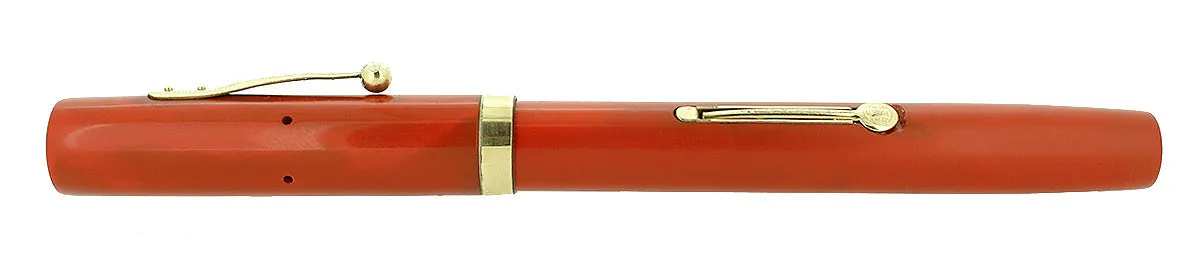 C1925 WATERMAN #52 CARDINAL RED HARD RUBBER FOUNTAIN PEN F-BBB FLEX NIB RESTORED