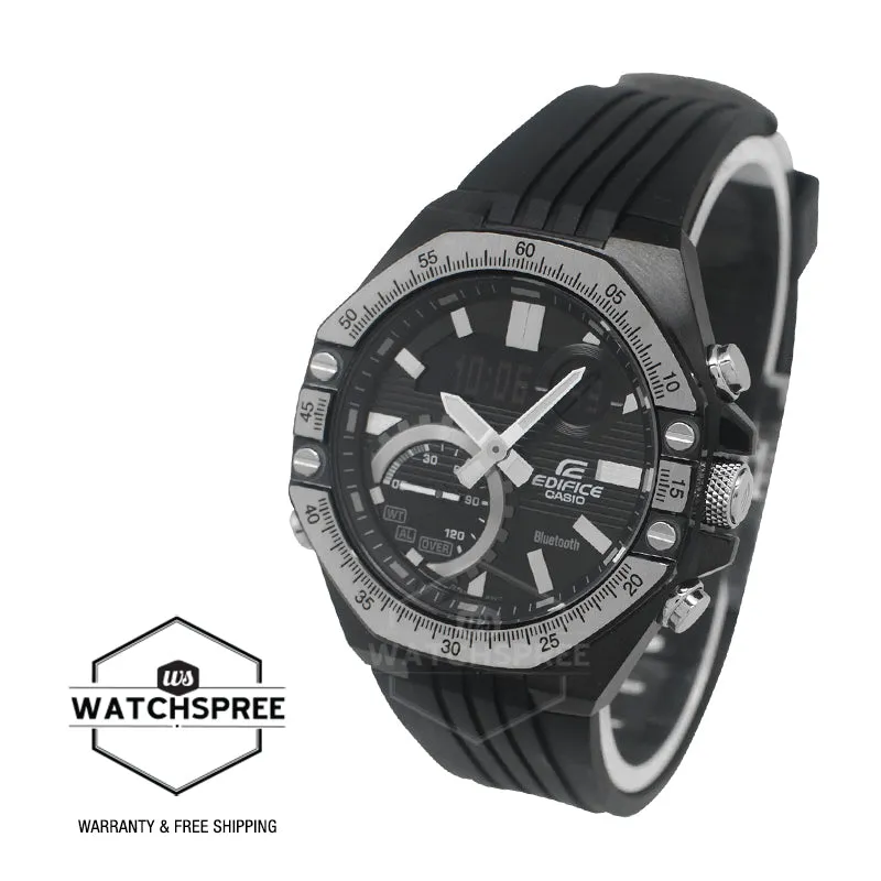 Casio Edifice ECB-10TP-1A Black Resin Band Watch - Automotive Toolkit Inspired Design with Bluetooth Connectivity