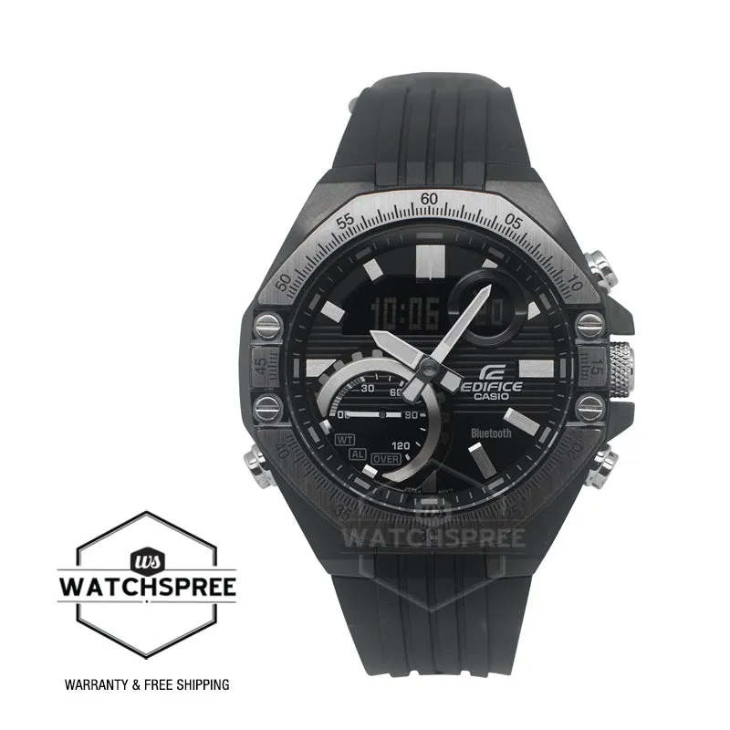 Casio Edifice ECB-10TP-1A Black Resin Band Watch - Automotive Toolkit Inspired Design with Bluetooth Connectivity