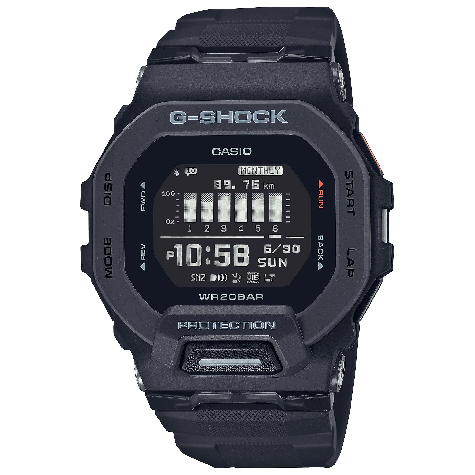 CASIO G-Shock GBD200-1 Move Watch Power Trainer Bluetooth Square