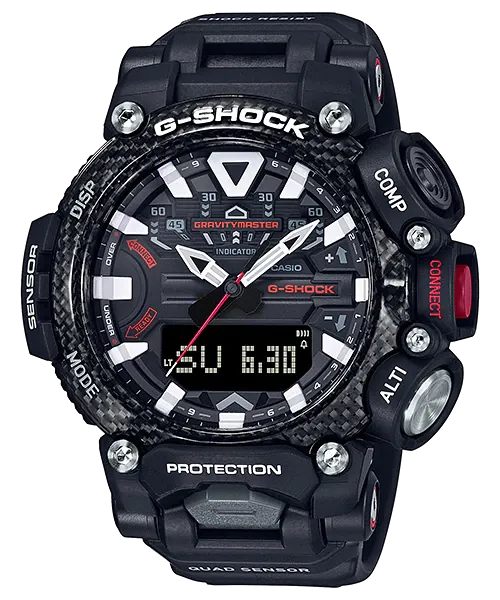 Casio G-Shock Master of G GRAVITY MASTER Quad Sensor GR-B200 Lineup Black Resin Band Watch GRB200-1A GR-B200-1A