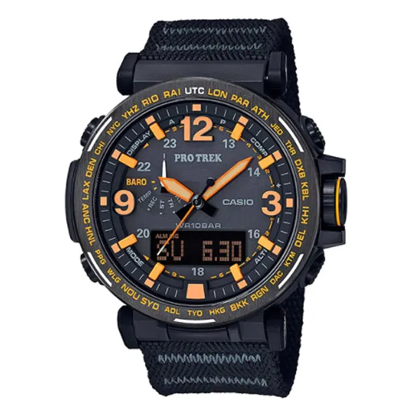 Casio Pro Trek PRG-600 Series Triple Sensor Tough Solar Black MAXIFRESH’?????¶ôÇï¶ôǝ??’?????¶ôÇï¶ôǝ?’?????¶ôÇï¶ôíôÇïÇ?ÇîÇ??€õ’??ǯ¶ôÇû¶ô¶©Ç??€õ????? Cloth Band Watch PRG600YB-1D PRG-600YB-1D PRG-600YB-1