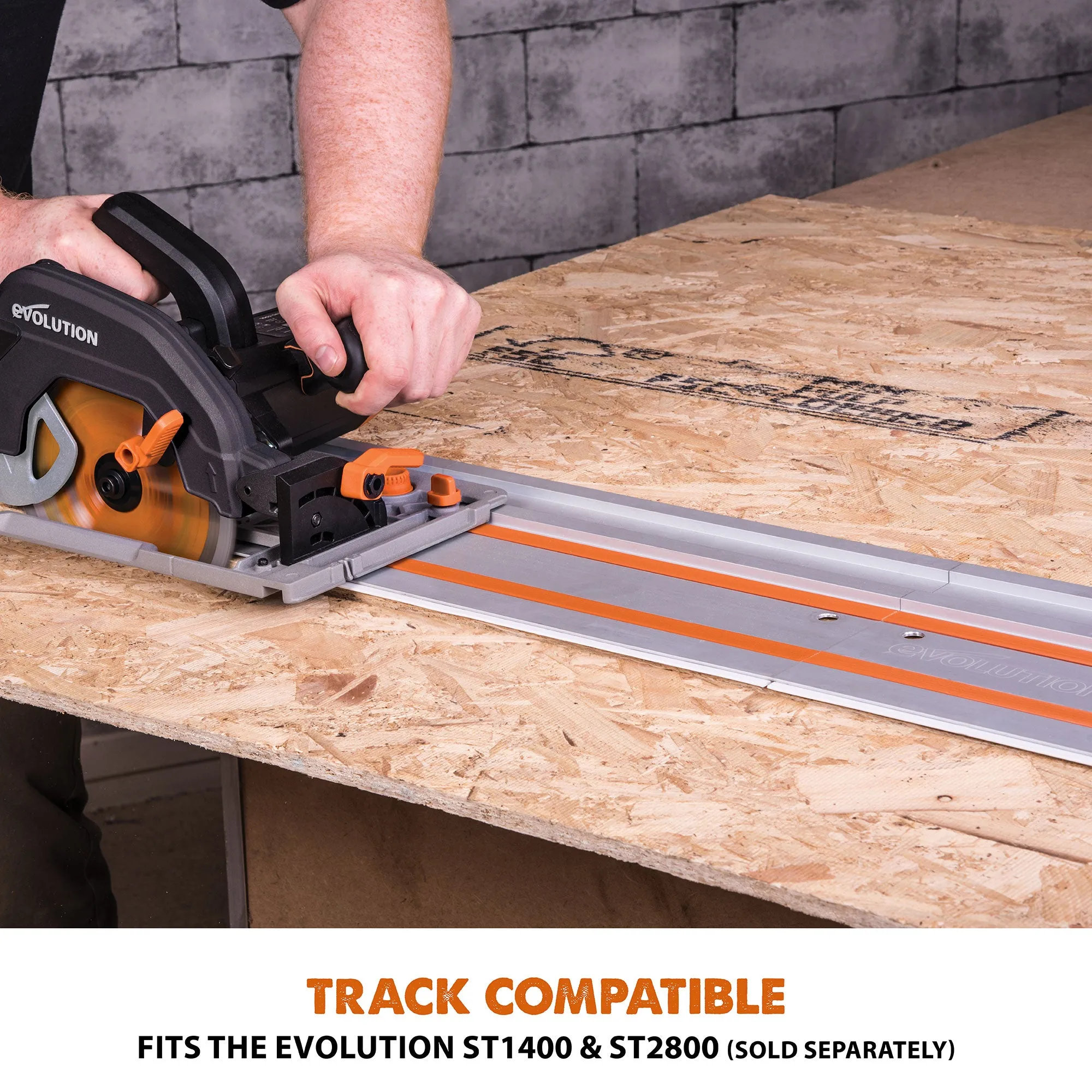 Evolution R185CCSX: Multi-Material Cutting Circular Saw 7-1/4 in. Blade With 3ft, 4in. Track Included