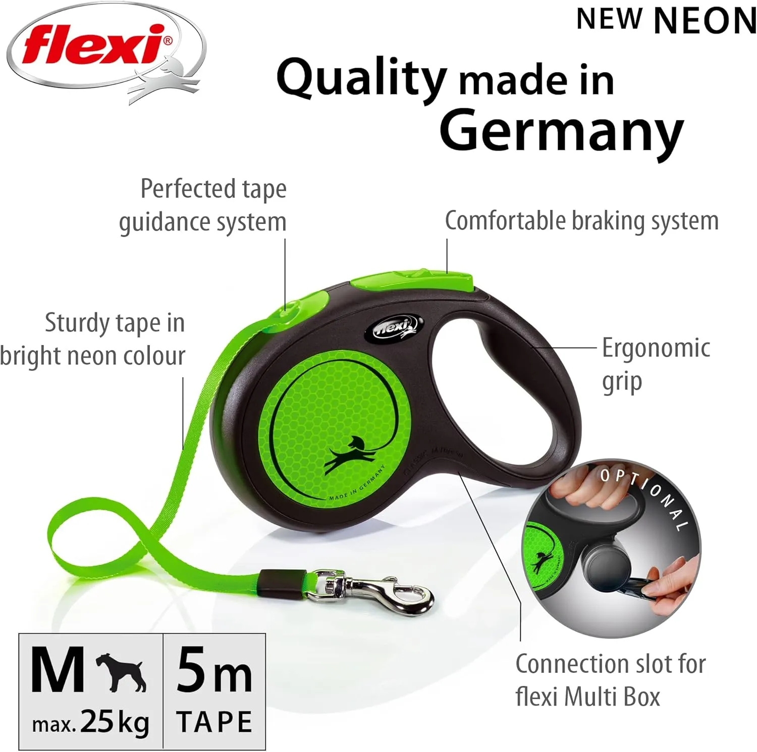 Flexi Neon Tape Flexi Medium 5M Green *Clearance*