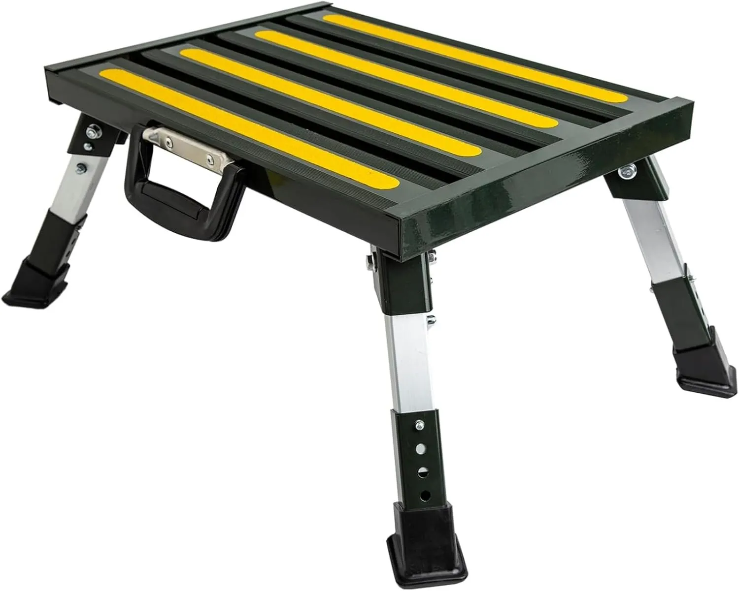 Heavy-Duty Adjustable RV Step - Folding Platform with Glow-in-the-Dark Strips, Supports 1000 lbs