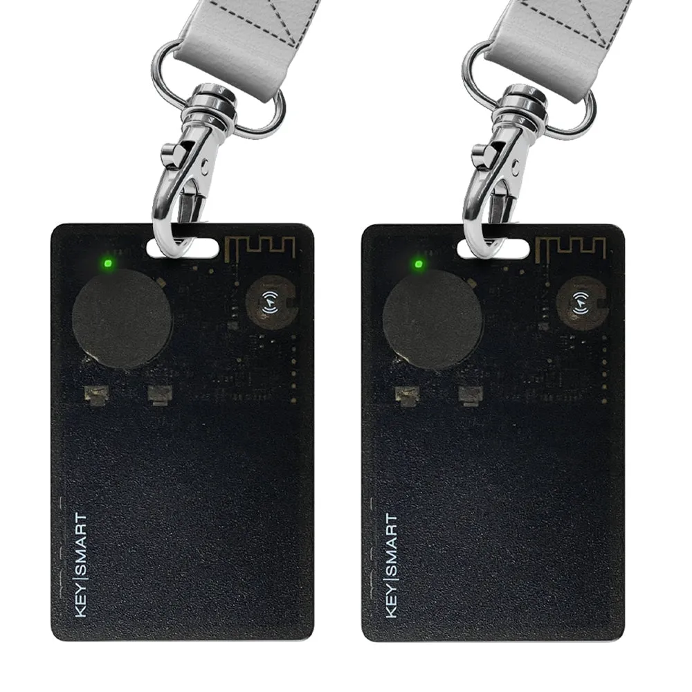 KeySmart SmartCard - Rechargeable Thin Wallet Tracker Card, Works with Apple Find My App - Clear Smoke - 2 Pack