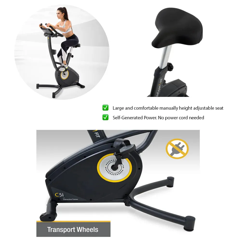 LifeSpan Fitness Light-Commercial Hometrainer Upright Bike C5i Self-Generating