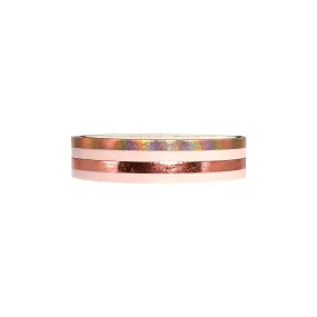 Light Pink Color Block washi set of 2 (5mm   rose pink / rose gold holographic foil)