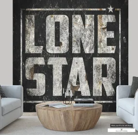 Lone Star Texas Wallpaper Mural - Vintage Sign Peel & Stick Art for Homes & Bars