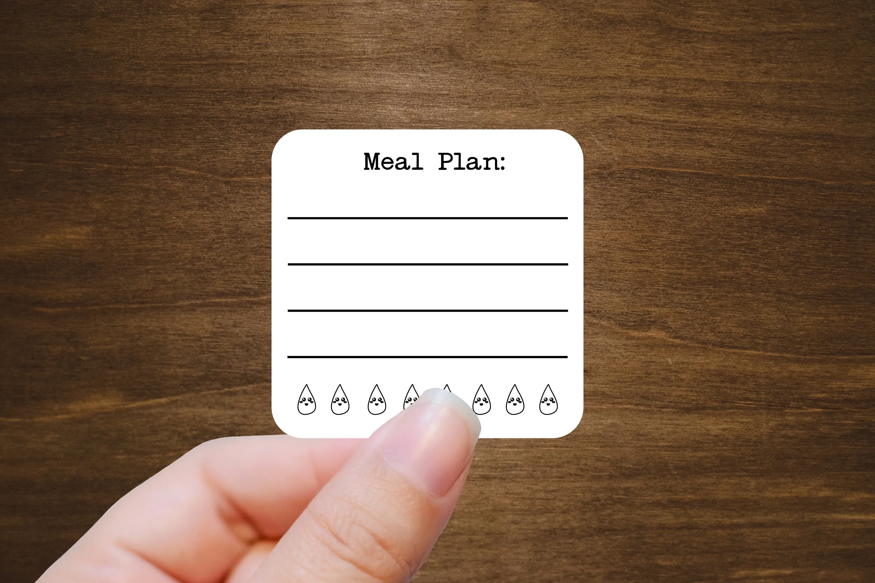 Meal Planning with Water Tracker Stickers for Planners, Journals and Notebooks | Die Cut, Matte Finish