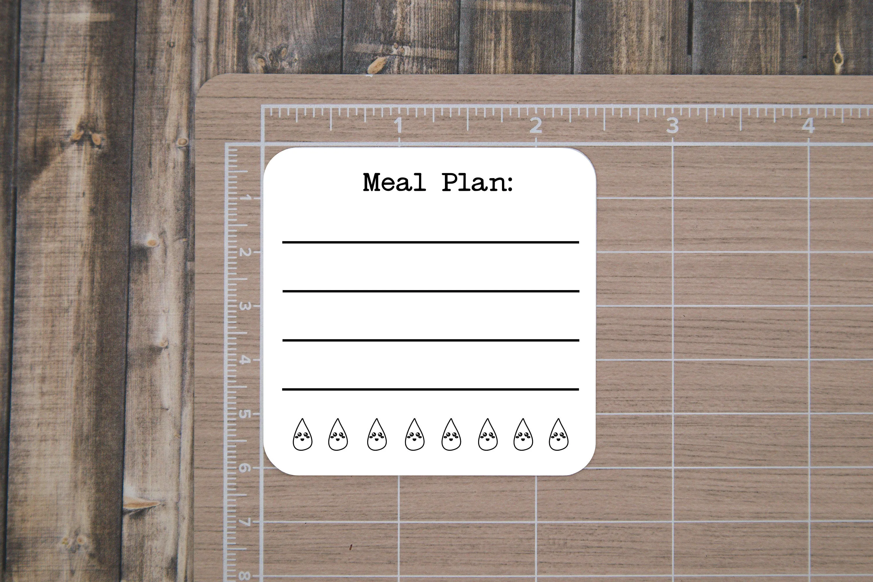 Meal Planning with Water Tracker Stickers for Planners, Journals and Notebooks | Die Cut, Matte Finish