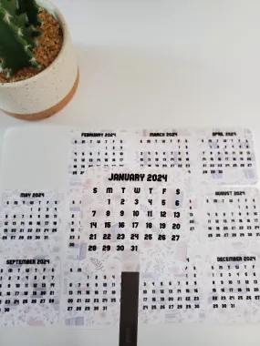 Mini Calendar Stickers with Books - Style C