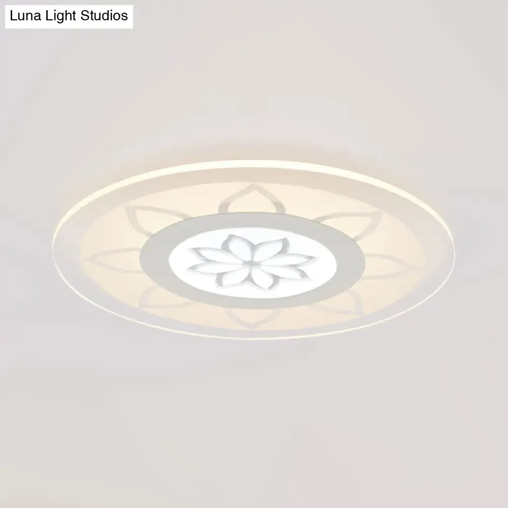 Modern Acrylic Lotus Flush Mount - 16.5"/20.5" Wide Ceiling Lamp in Warm/White/3 Color Light for Living Room