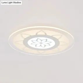 Modern Acrylic Lotus Flush Mount - 16.5"/20.5" Wide Ceiling Lamp in Warm/White/3 Color Light for Living Room