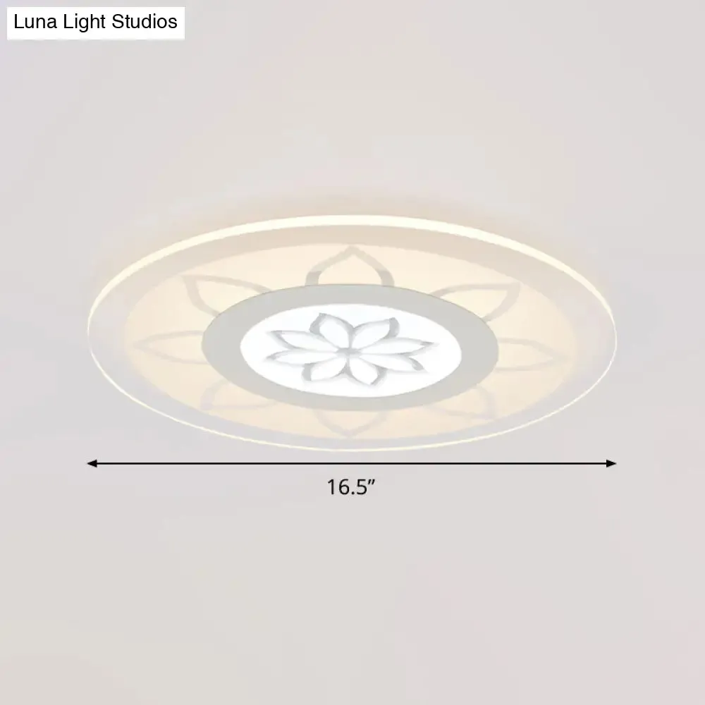 Modern Acrylic Lotus Flush Mount - 16.5"/20.5" Wide Ceiling Lamp in Warm/White/3 Color Light for Living Room